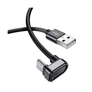 Rock U-shaped Metal Nylon Braided Type-C Cable 2m – Black