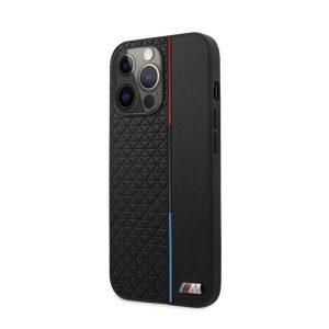 BMW iP 13 Pro PU Triangles Tricolor Line Cover – Black