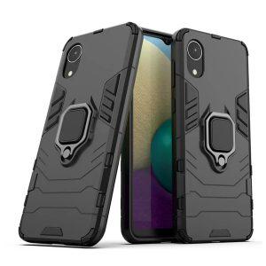 Ring Kickstand Rugged Protective Cover for SAM A03 Core – Black