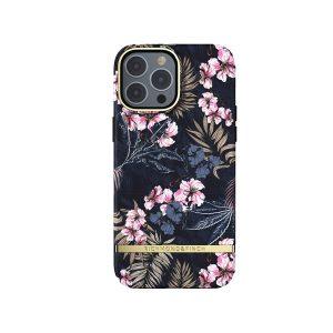 Qi Yang iP 13 Pro Marble Floral Pattern Cover – Purple