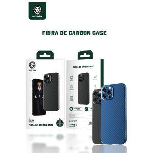 Green Fibra de Carbon iP 13 Pro Max Cover – Black