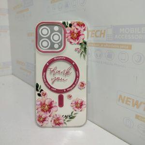 Kingcase iP 14 Pro Max Floral MagSafe Cover – Pink/Red