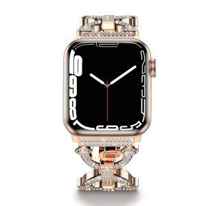 Green Bello Cyrstal Strap for Apple Watch 42/44/45mm – Gold (GNBLOWS45MGD)