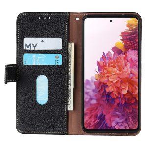 KHAZNEH Leather Cover with Wallet for Redmi Note 11/11s – Black