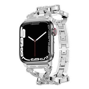 Green Bello Cyrstal Strap for Apple Watch 42/44/45mm – Silver (GNBLOWS45MSL)