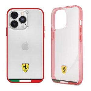 Scuderia Ferrari iP 13 Pro Italia Outline Transparent Cover – Red