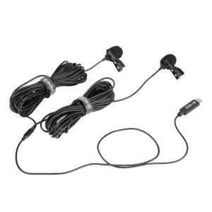 Boya Digital Dual Lavier Type-C Microphone – Black (BY-M3D)