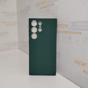 Silicone Texture S23 Ultra Soft TPU Cover – Midnight Green
