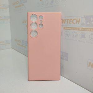 Silicone Texture S23 Ultra Soft TPU Cover – Pink