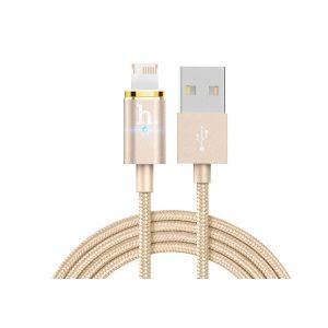 Hoco UPL23 Magnetic Metal Knitted USB to Lighting 1.2m Cable – Gold