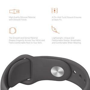 Porodo iGuard Silicone Sport Loop iWatch Band 42/44mm – Gray