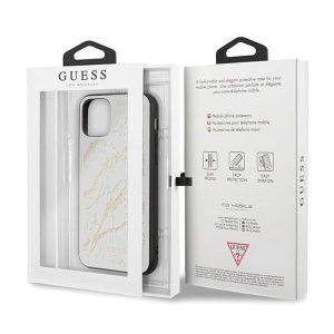 Guess Marble Glitter iP 11 Pro Cover – White