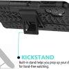 Hybrid Tire Texture Shockproof Cover With Kickstand for Samsung Galaxy A32 - Black - Image 2