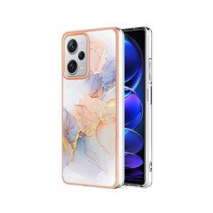 YB IMD Series Redmi Note 12 Pro+ 5G Marble Pattern Cover – Milky Way White
