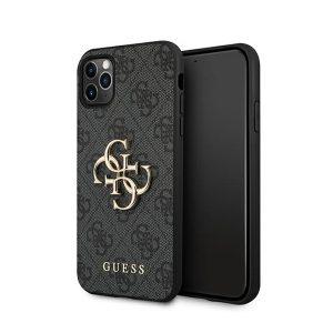 Guess Leather iP 11 Pro 4Gs Logo Cover – Gray