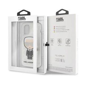 Karl Lagerfeld iP 11 PRO Liquid Glow In The Dark Ikonik Glitter Cover – Clear/Silver