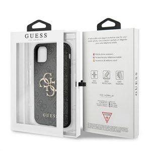 Guess Leather iP 11 Pro 4Gs Logo Cover – Gray