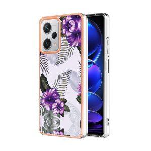 YB IMD Series Redmi Note 12 Pro+ 5G Marble Pattern Cover – Purple