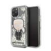 Karl Lagerfeld iPhone 11 Pro Liquid Glow In The Dark Ikonik Glitter Cover - Clear/Silver - Image 2