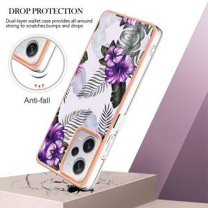 YB IMD Series Redmi Note 12 Pro+ 5G Marble Pattern Cover – Purple