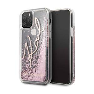 Karl Lagerfeld iP 11 Pro Signature Liquid Glitter Cover – Rose Gold