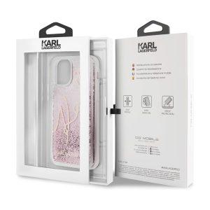 Karl Lagerfeld iP 11 Pro Signature Liquid Glitter Cover – Rose Gold
