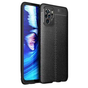 Litchi Texture Soft TPU Back Shell Redmi Note 10 Cover – Black