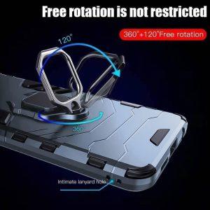 Ring Kickstand Rugged Protective Cover for OP Reno 8 5G – Blue