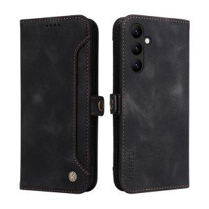 YIKATU Leather Flip Cover with Wallet SAM A24 – Black (YK-002)