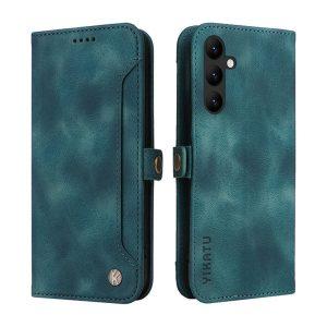YIKATU Leather Flip Cover with Wallet SAM A24 – Blue (YK-002)