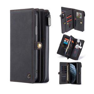 CASEME 018 Series Leather Wallet iP 11 Pro Cover With Multiple Card Slots – Black