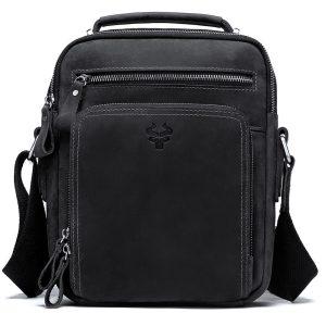 HUMERPAUL MH573 Cowhide Leather Crossbody Men Bag – Black