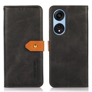 KHAZNEH Leather Oppo Reno8 T 5G Cover with Wallet – Black
