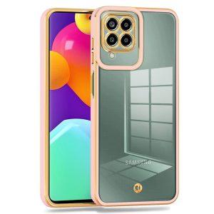 Soft TPU Gold Electroplated Samsung M62/F62 Cover – Clear