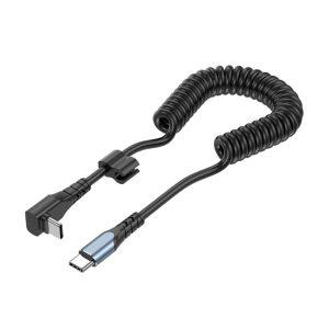 Spring Coiled Cable 1.5m Type-C to Type-C PD 60W Cable – Black