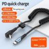 Spring Coiled Cable 1.5m Type-C to Type-C PD 60W Cable - Black - Image 2