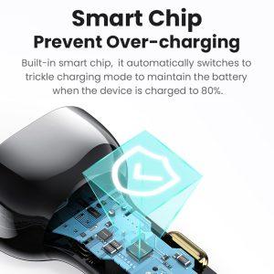 USAMS C37 60W Fast Car Charger Type-C + USB Dual Port 30W with Type-C Cable US-CC192