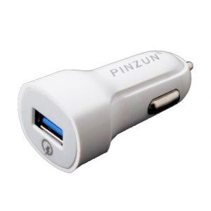 PINZUN Car Charger with Micro USB Cable - White