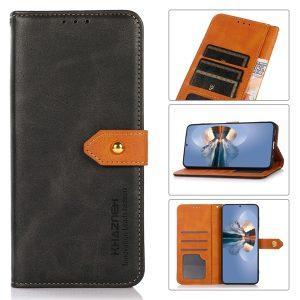 KHAZNEH Leather Cover with Wallet for SAM A04 – Black