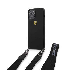 Scuderia Ferrari Silicone iP 12 / 12 Pro With Removable Strap – Black
