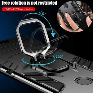 Ring Kickstand Rugged Protective Cover for OP Reno 8 5G – Black