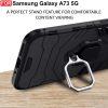 Ring Kickstand Rugged Protective Cover for Samsung Galaxy A73 - Black - Image 2