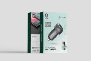 Green Lion PD + QC Car Charger 100W with Type-C to Type-C Cable 1M – Gray(GN100WPDQTCGY)