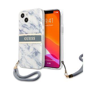 Guess iP 13 Marble Stripe Cover With Removable Strap – Blue