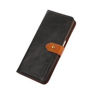 KHAZNEH Leather Cover with Wallet for SAM A04 – Black
