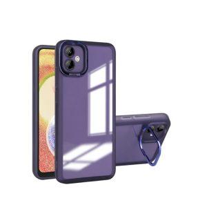 Matte Soft TPU Kickstand SAM A04 4G Cover With Lens Film – Purple