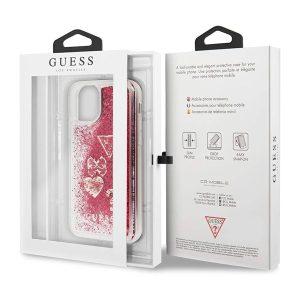 Guess Raspberry iP 11 Pro Glitter Hearts Cover – Red