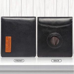 HUMERPAUL BP995 Cowhide Wallet Compatible With Airtag – Black