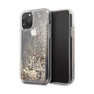 Guess Raspberry iP 11 Pro Glitter Hearts Cover – Gold