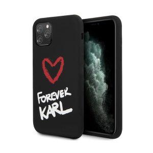KARL LAGERFELD iP 12 Pro Max Silicone Forever Karl Cover – Black